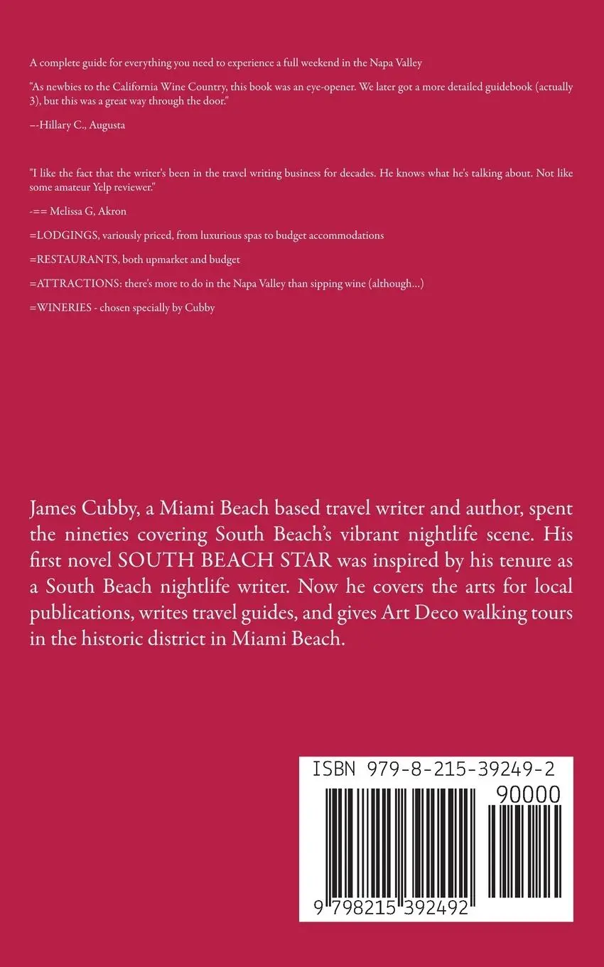 Rückseite: 9798215392492 | Napa Valley - The Cubby 2023 Long Weekend Guide | James Cubby | Buch