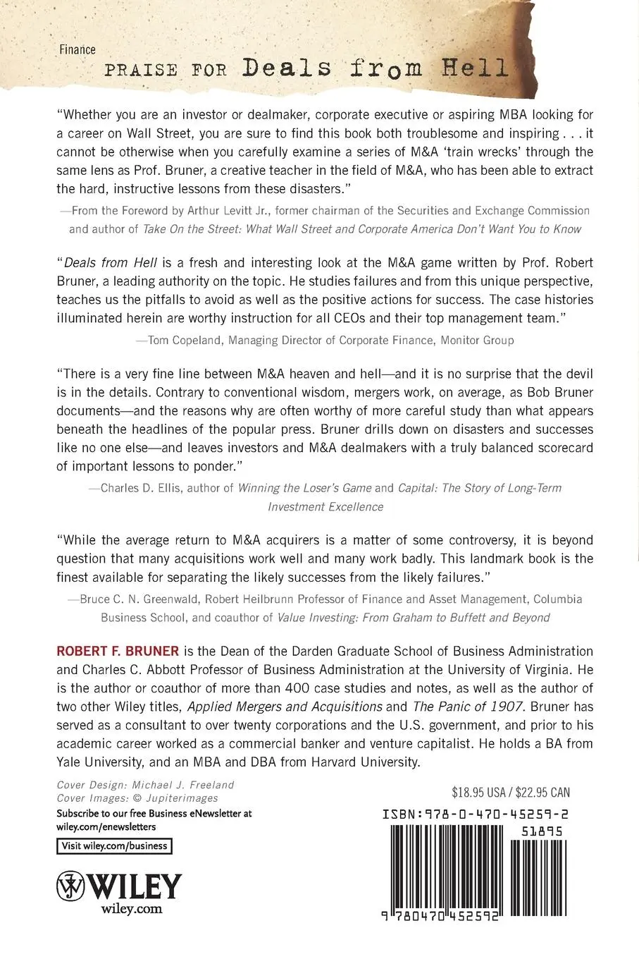 Rückseite: 9780470452592 | Deals from Hell | M&amp;A Lessons That Rise Above the Ashes | Bruner
