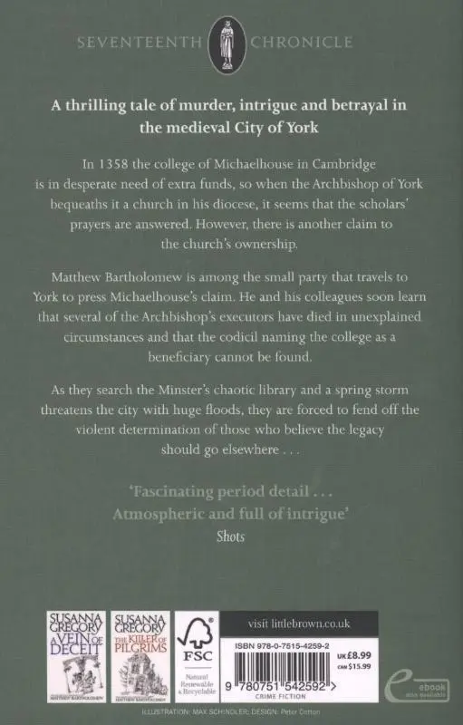 Rückseite: 9780751542592 | Mystery in the Minster | Susanna Gregory | Taschenbuch | Englisch