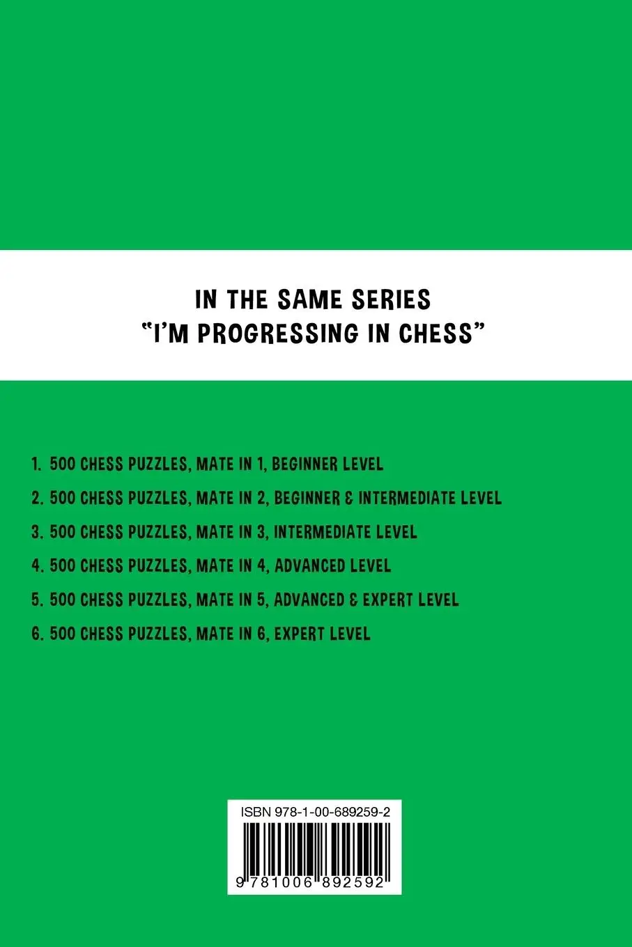 Rückseite: 9781006892592 | 500 Chess Puzzles, Mate in 3, Intermediate Level | Chess Akt | Buch