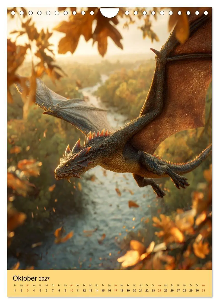 Bild: 9783516852592 | Drachen Kalender - ein Jahr mit mystischen Fabelwesen (Wandkalender...