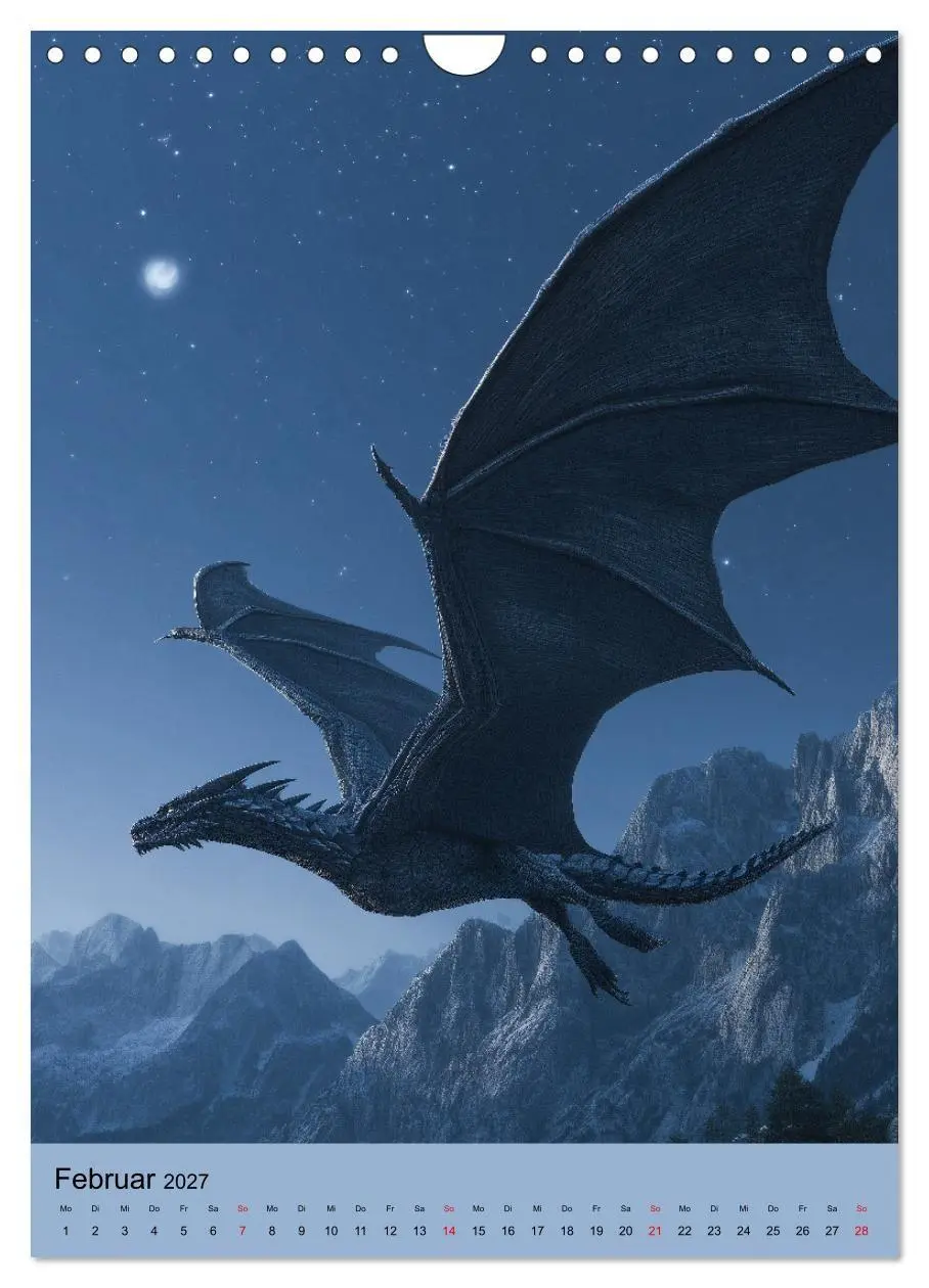 Bild: 9783516852592 | Drachen Kalender - ein Jahr mit mystischen Fabelwesen (Wandkalender...