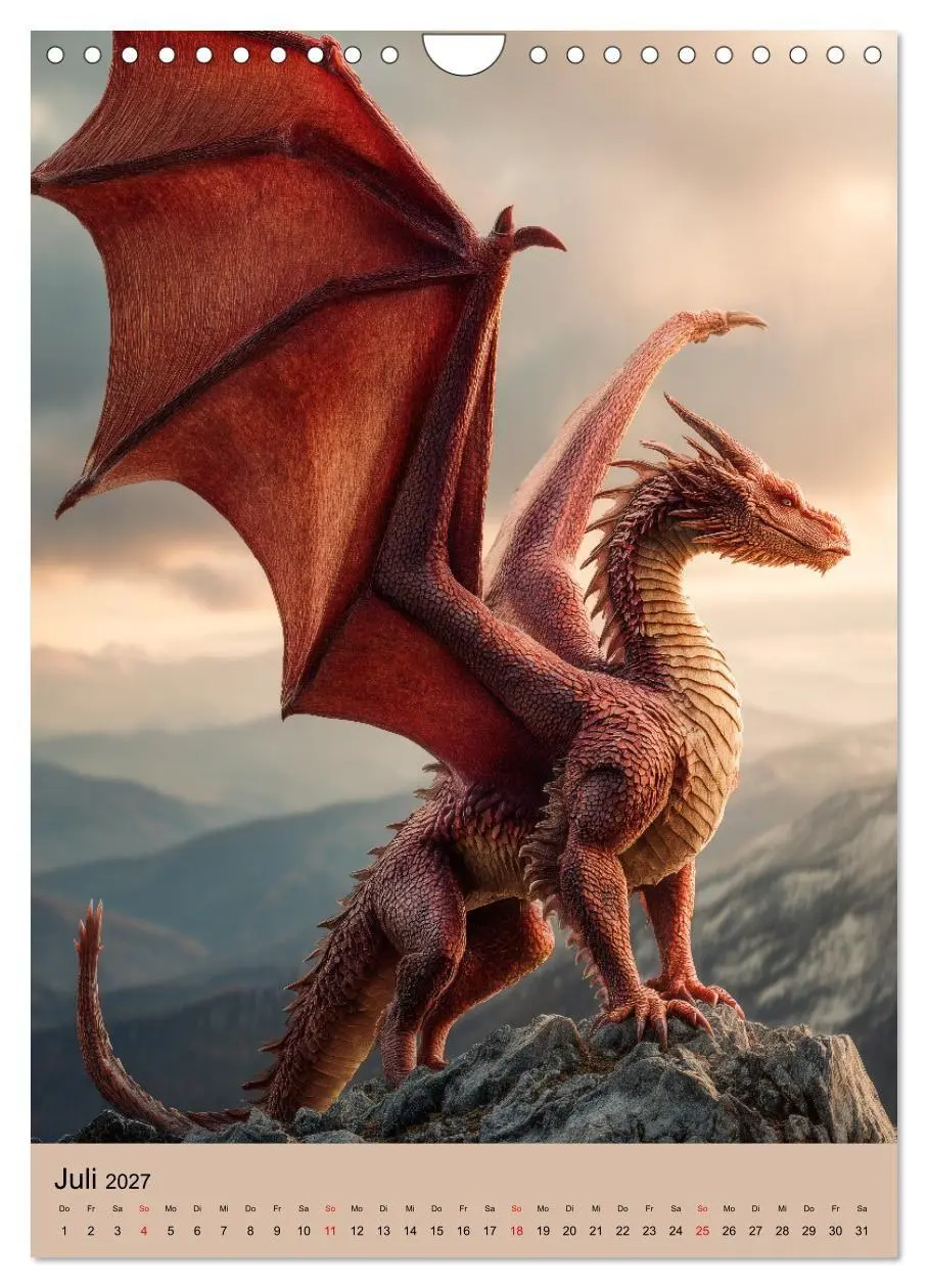Bild: 9783516852592 | Drachen Kalender - ein Jahr mit mystischen Fabelwesen (Wandkalender...