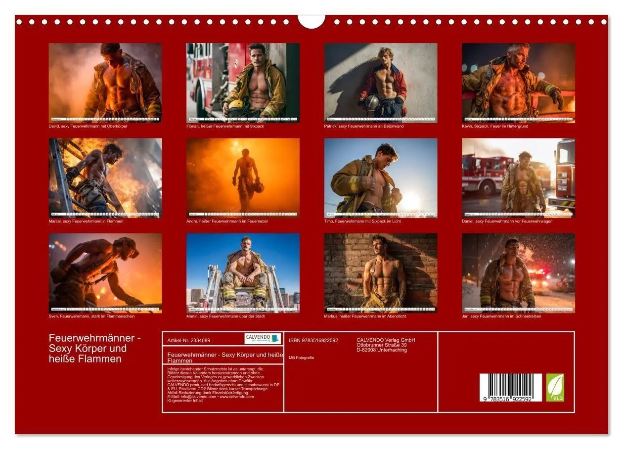Bild: 9783516922592 | Feuerwehrmänner - Sexy Körper und heiße Flammen (Wandkalender 2027...
