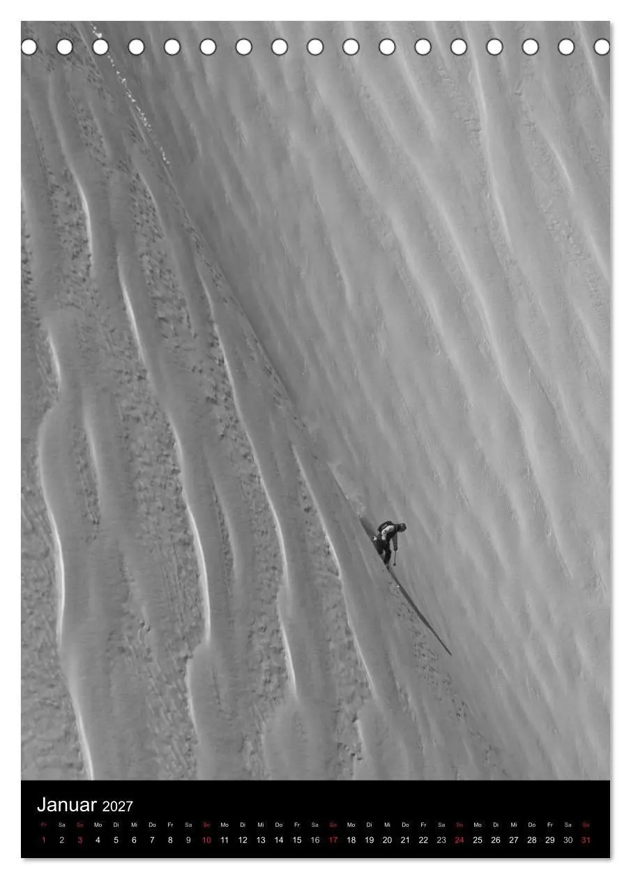 Bild: 9783594212592 | Monochrome Ski (Tischkalender 2027 DIN A5 hoch), CALVENDO...