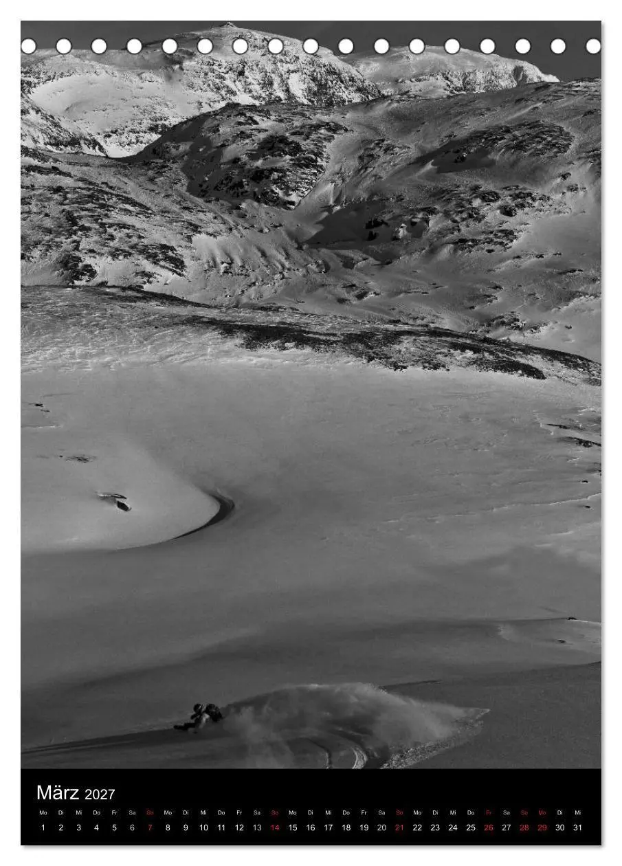 Bild: 9783594212592 | Monochrome Ski (Tischkalender 2027 DIN A5 hoch), CALVENDO...
