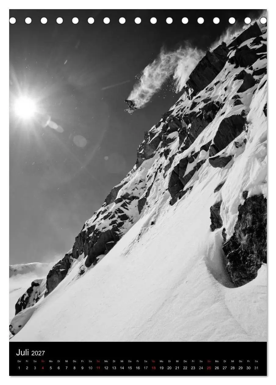 Bild: 9783594212592 | Monochrome Ski (Tischkalender 2027 DIN A5 hoch), CALVENDO...