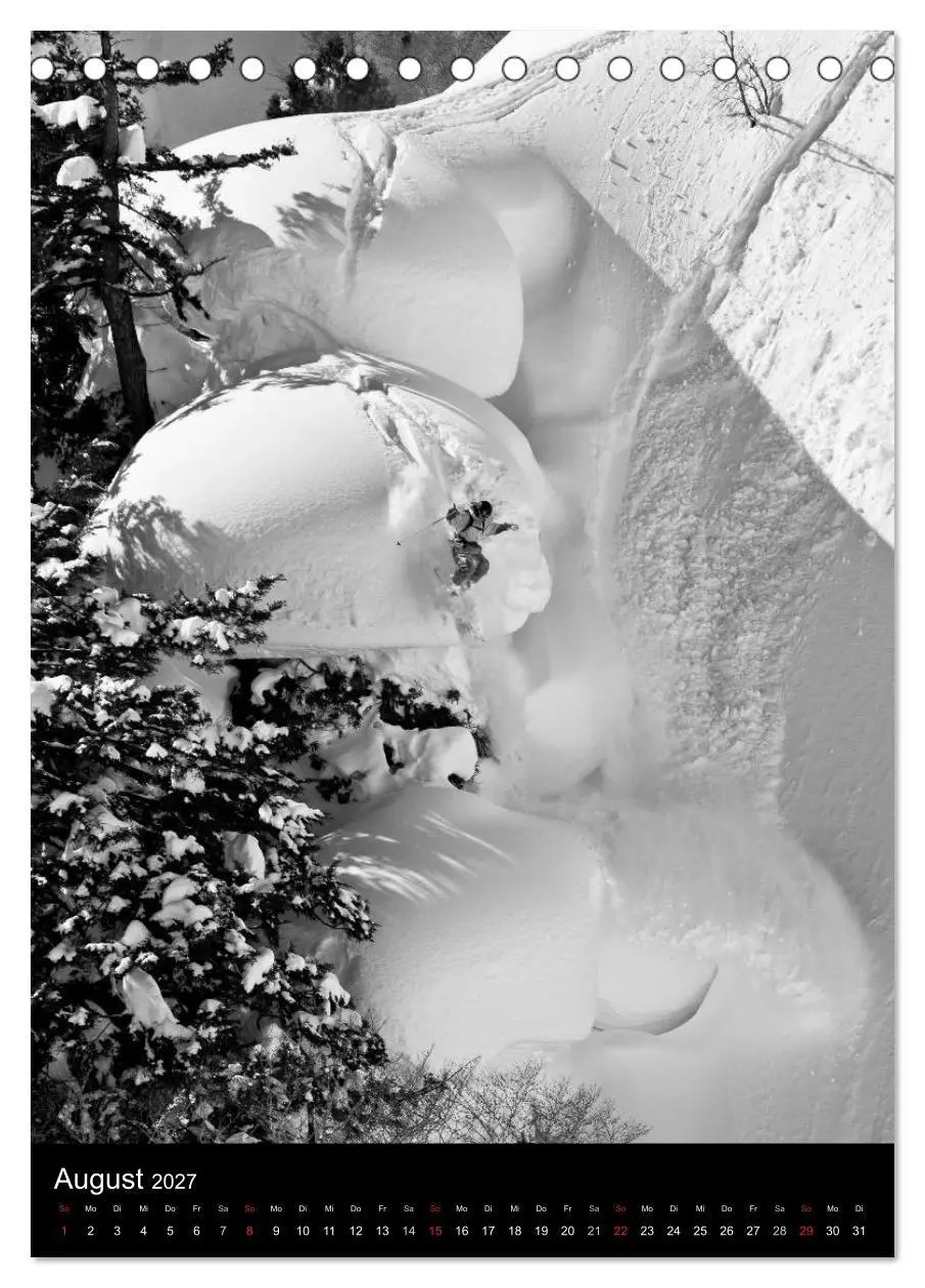 Bild: 9783594212592 | Monochrome Ski (Tischkalender 2027 DIN A5 hoch), CALVENDO...