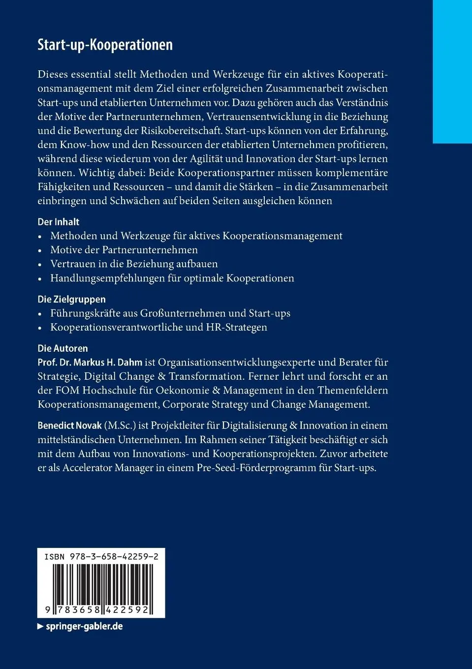 Rückseite: 9783658422592 | Start-up-Kooperationen | Benedict Novak (u. a.) | Taschenbuch | xii