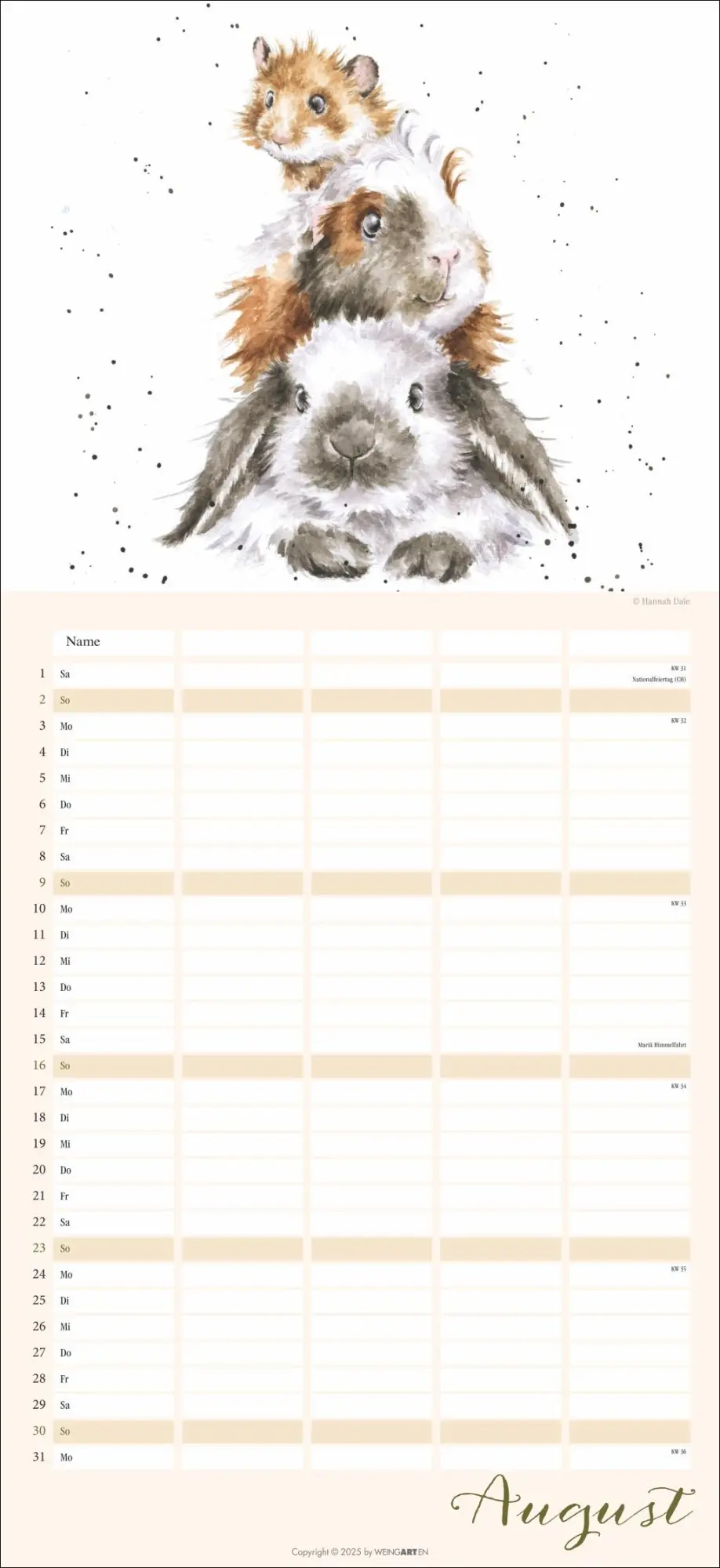 Bild: 9783839902592 | Happy Family Familienplaner 2026 | Hannah Dale | Kalender | 15 S.