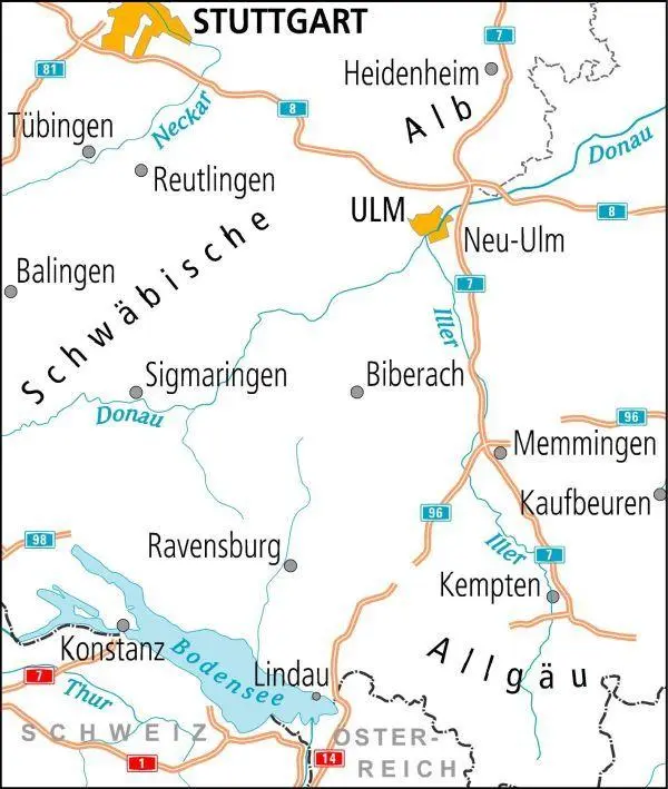 Bild: 9783969902592 | BVA ADFC Radtourenkarte Bodensee Schwäbische Alb 1:150.000 | Deutsch