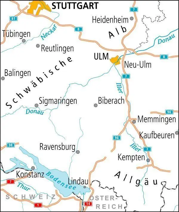 Bild: 9783969902592 | BVA ADFC Radtourenkarte Bodensee Schwäbische Alb 1:150.000 | Deutsch