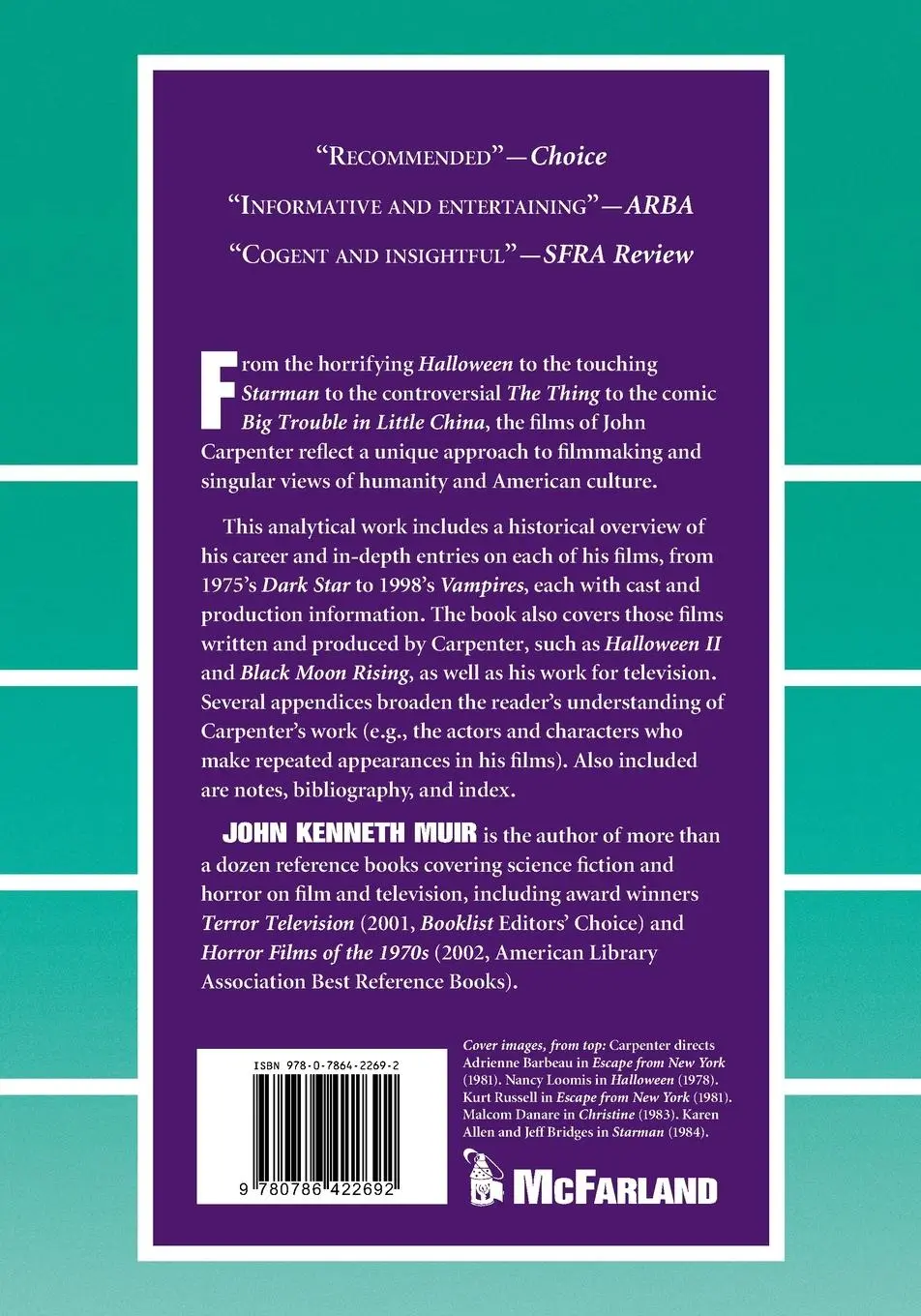 Rückseite: 9780786422692 | The Films of John Carpenter | John Kenneth Muir | Taschenbuch | 2005