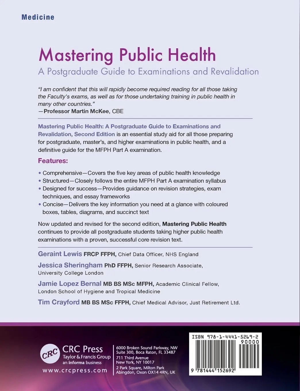 Rückseite: 9781444152692 | Mastering Public Health | Geraint Lewis (u. a.) | Taschenbuch | 2014