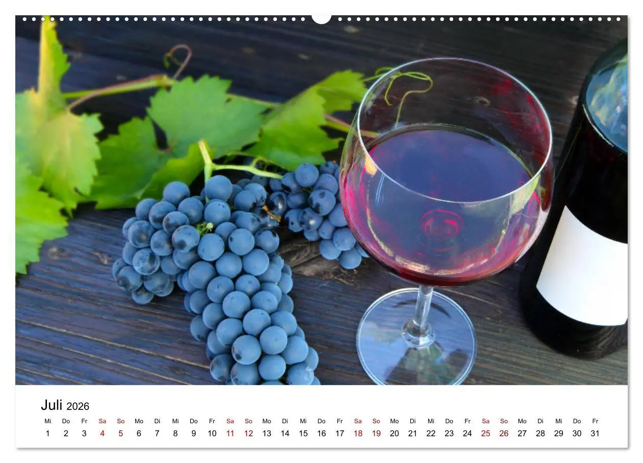 Bild: 9783457752692 | Weinkalender (hochwertiger Premium Wandkalender 2026 DIN A2 quer),...