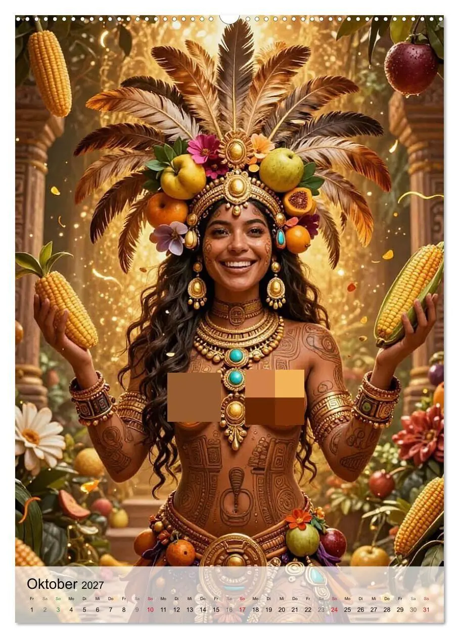 Bild: 9783594132692 | Göttinnen des Aztekenreichs (hochwertiger Premium Wandkalender 2027...