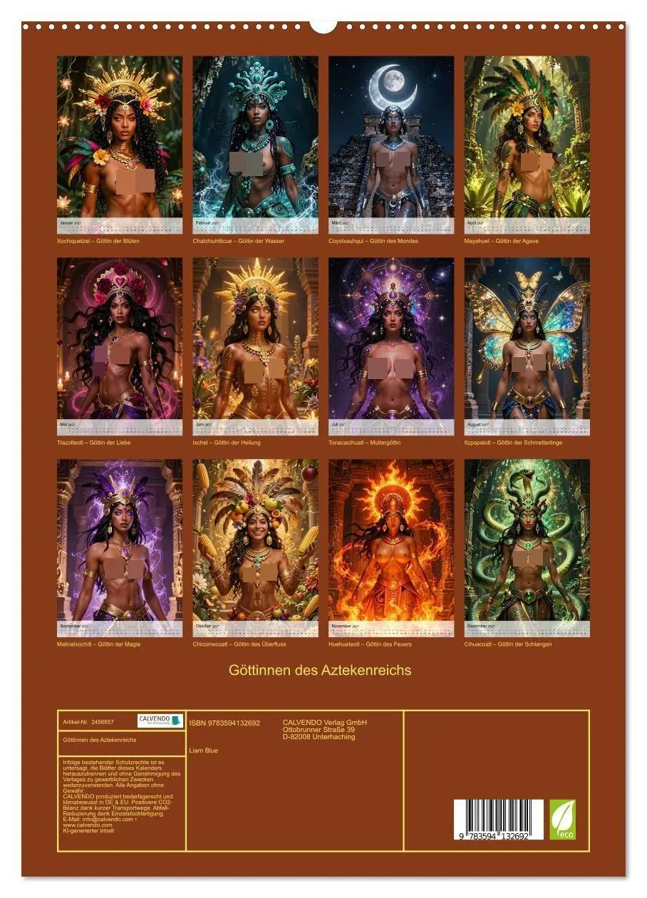Bild: 9783594132692 | Göttinnen des Aztekenreichs (hochwertiger Premium Wandkalender 2027...