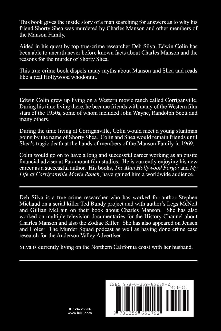 Rückseite: 9780359652792 | Charles Manson and the Killing of Shorty Shea | Edwin Colin | Buch