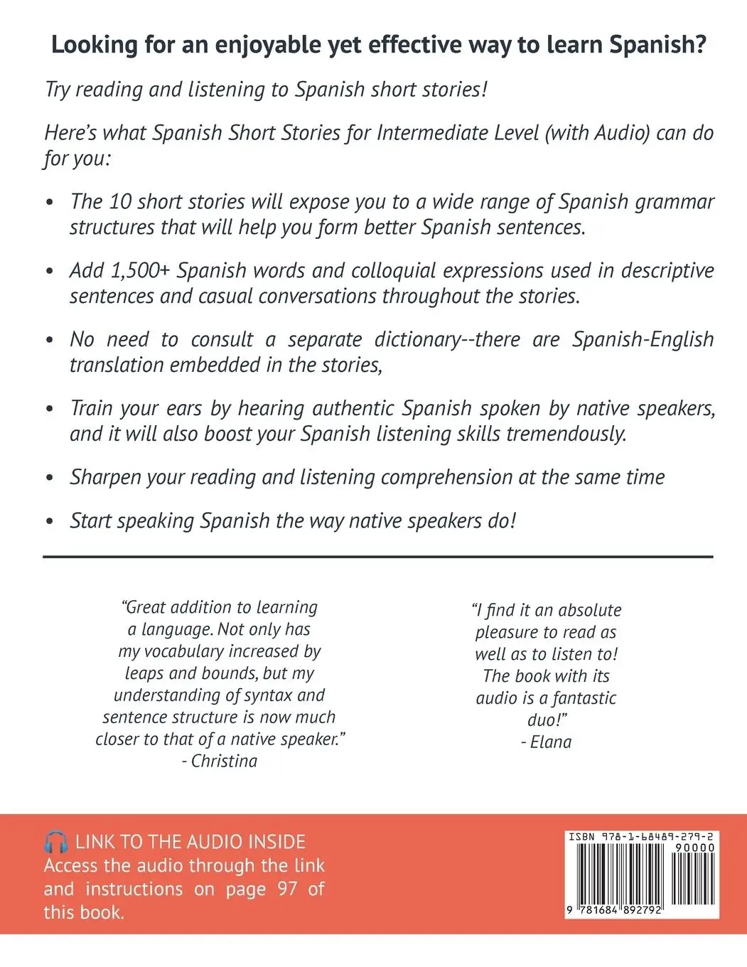 Rückseite: 9781684892792 | Spanish Short Stories for Intermediate Level | Claudia Orea | Buch