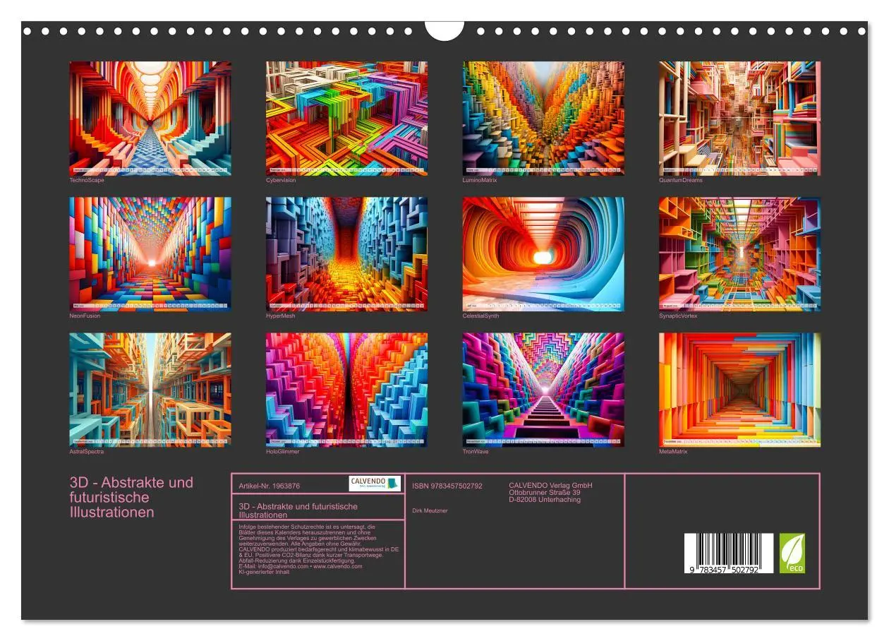 Bild: 9783457502792 | 3D - Abstrakte und futuristische Illustrationen (Wandkalender 2026...