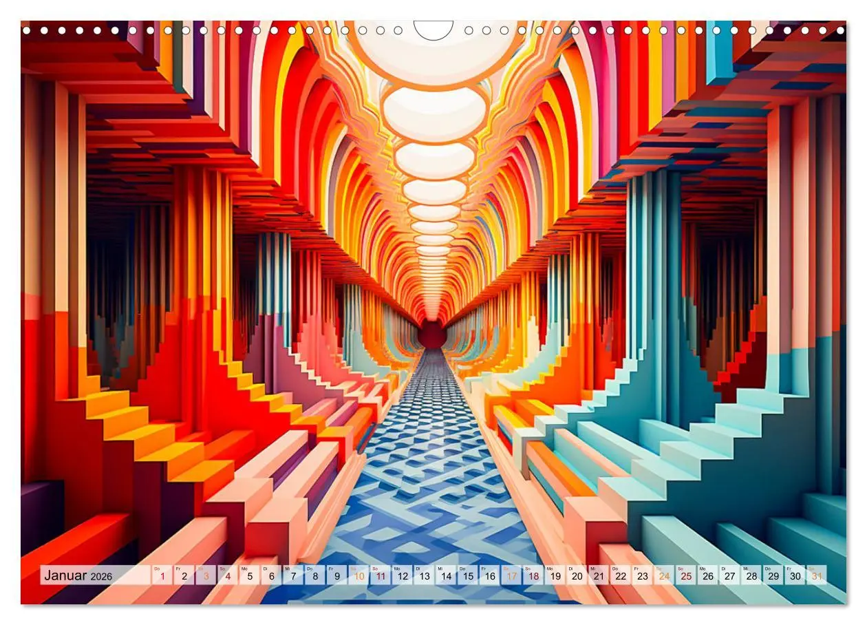 Bild: 9783457502792 | 3D - Abstrakte und futuristische Illustrationen (Wandkalender 2026...