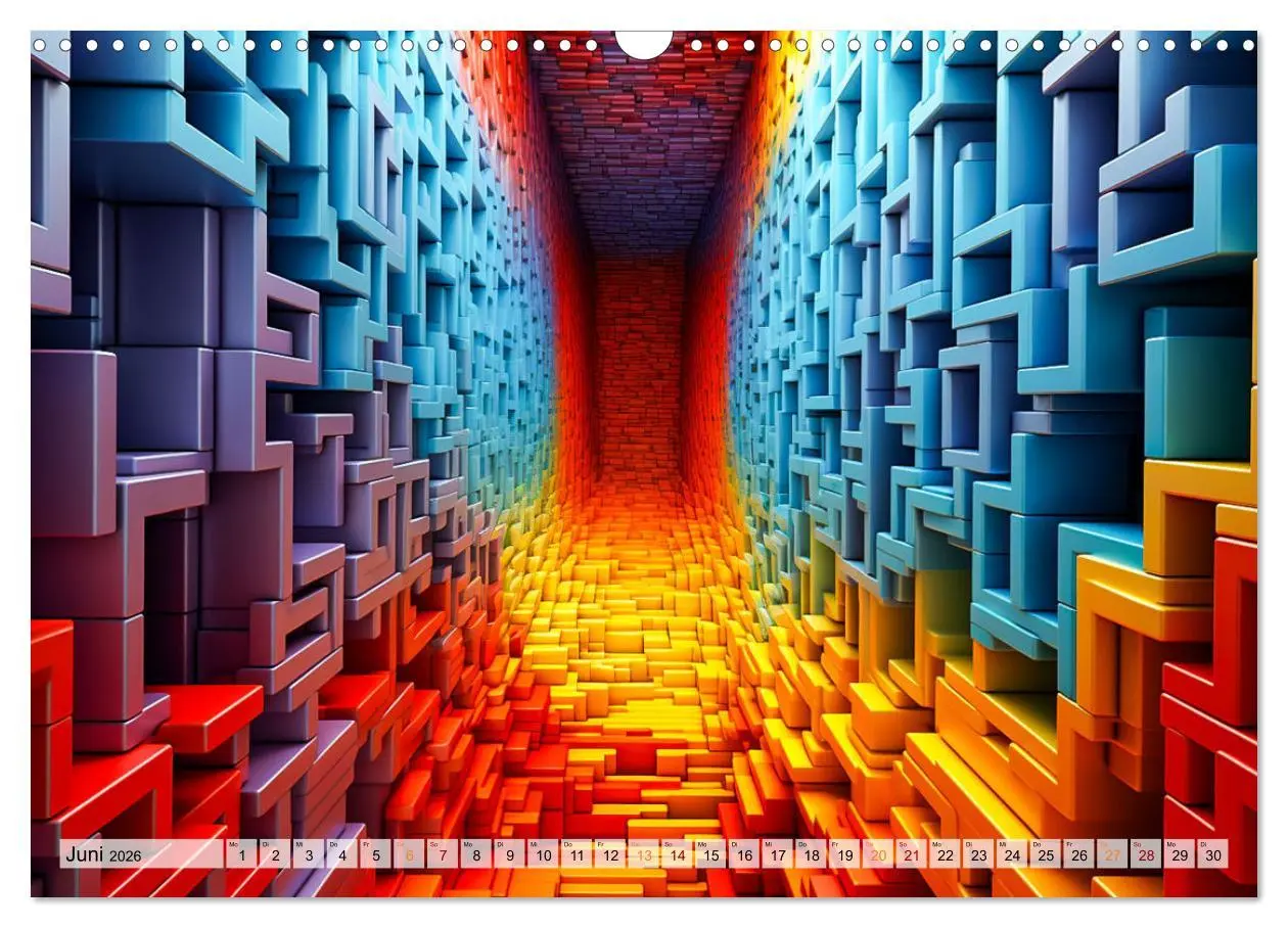 Bild: 9783457502792 | 3D - Abstrakte und futuristische Illustrationen (Wandkalender 2026...