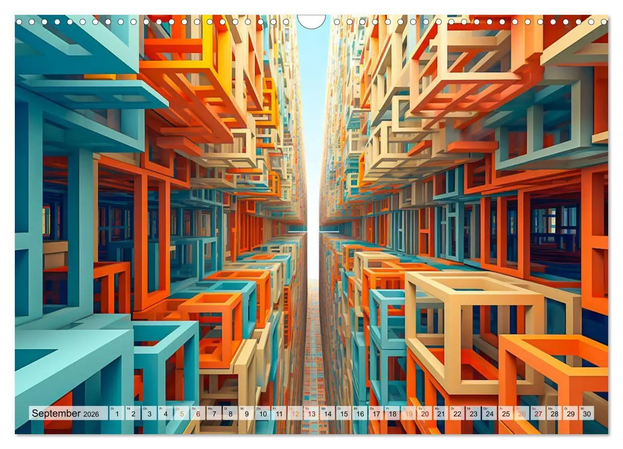 Bild: 9783457502792 | 3D - Abstrakte und futuristische Illustrationen (Wandkalender 2026...