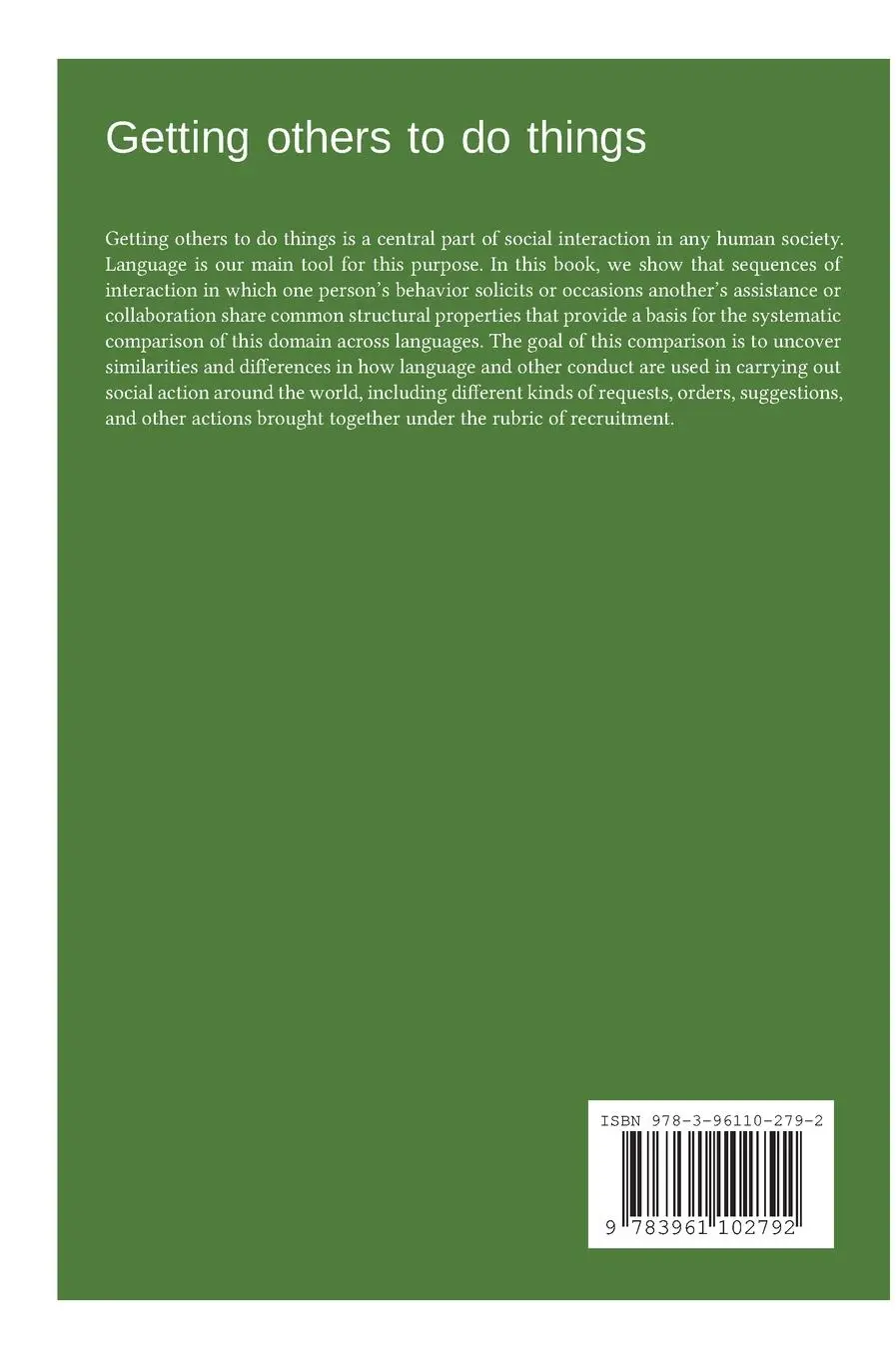 Rückseite: 9783961102792 | Getting others to do things | Simeon Floyd (u. a.) | Buch | Gebunden