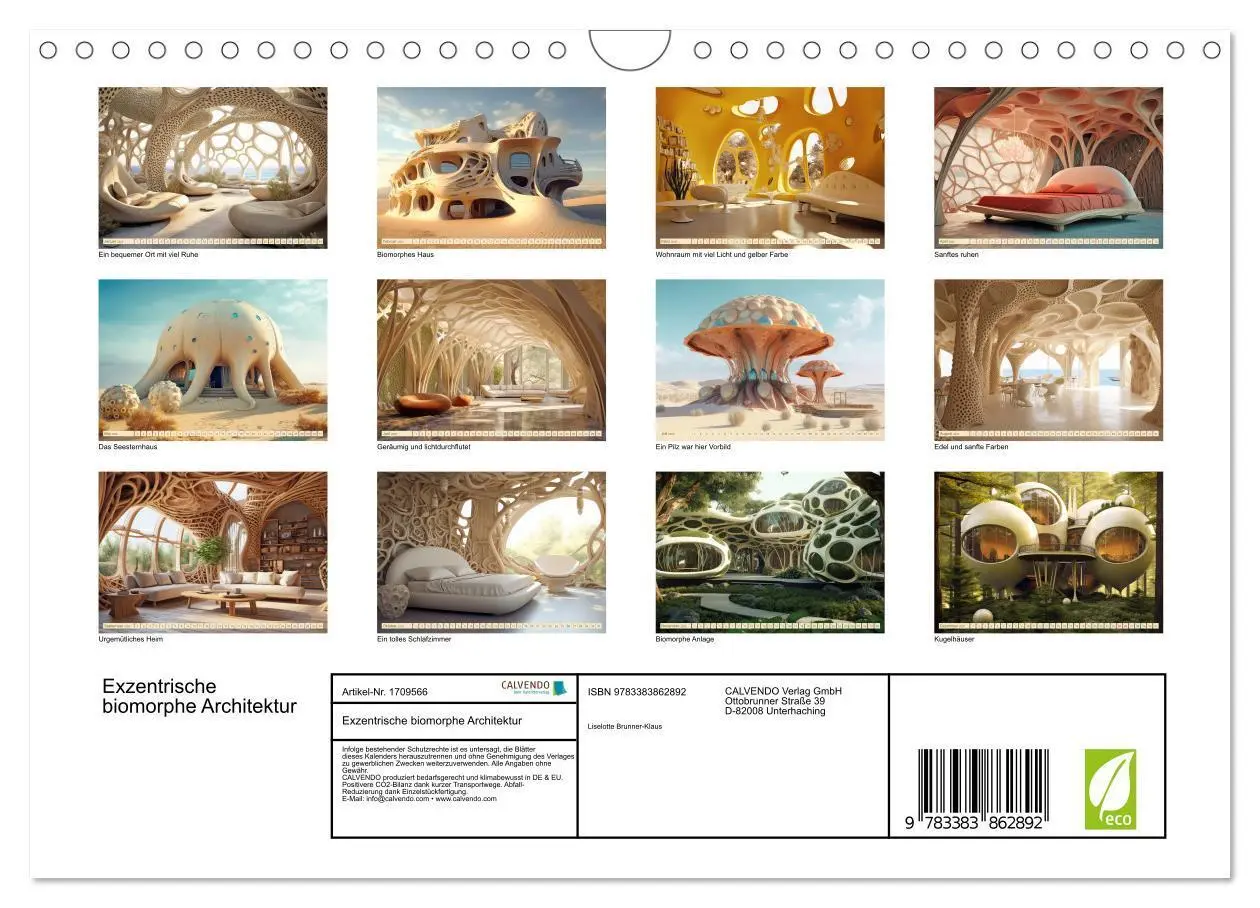 Bild: 9783383862892 | Exzentrische biomorphe Architektur (Wandkalender 2025 DIN A4 quer),...