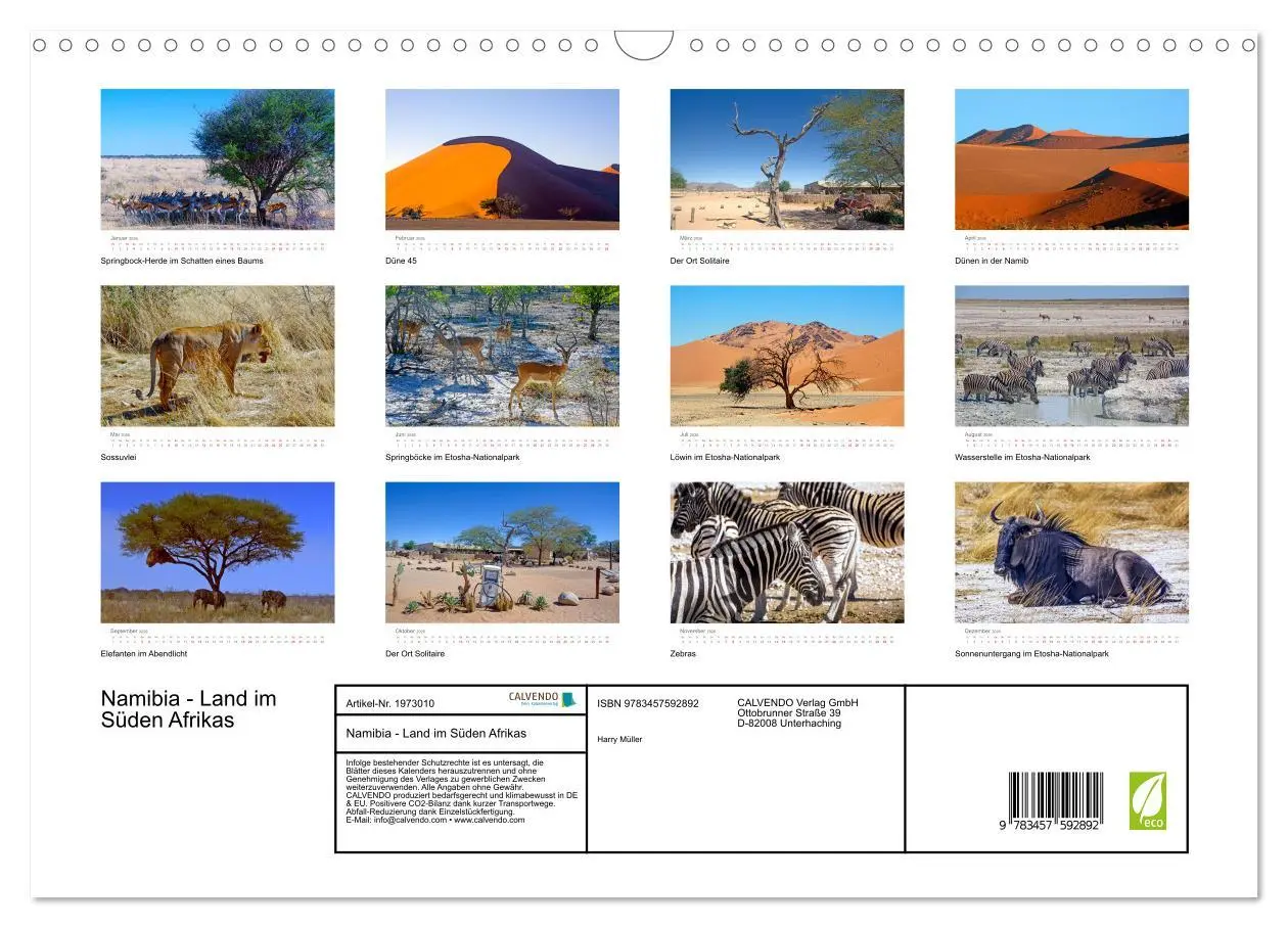 Bild: 9783457592892 | Namibia - Land im Süden Afrikas (Wandkalender 2026 DIN A3 quer),...