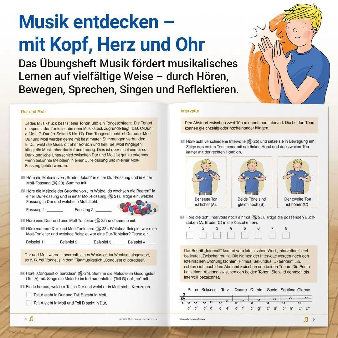 Bild: 9783619572892 | Das Übungsheft Musik 5/6 | Noten, Instrumente, Komponisten | Junge