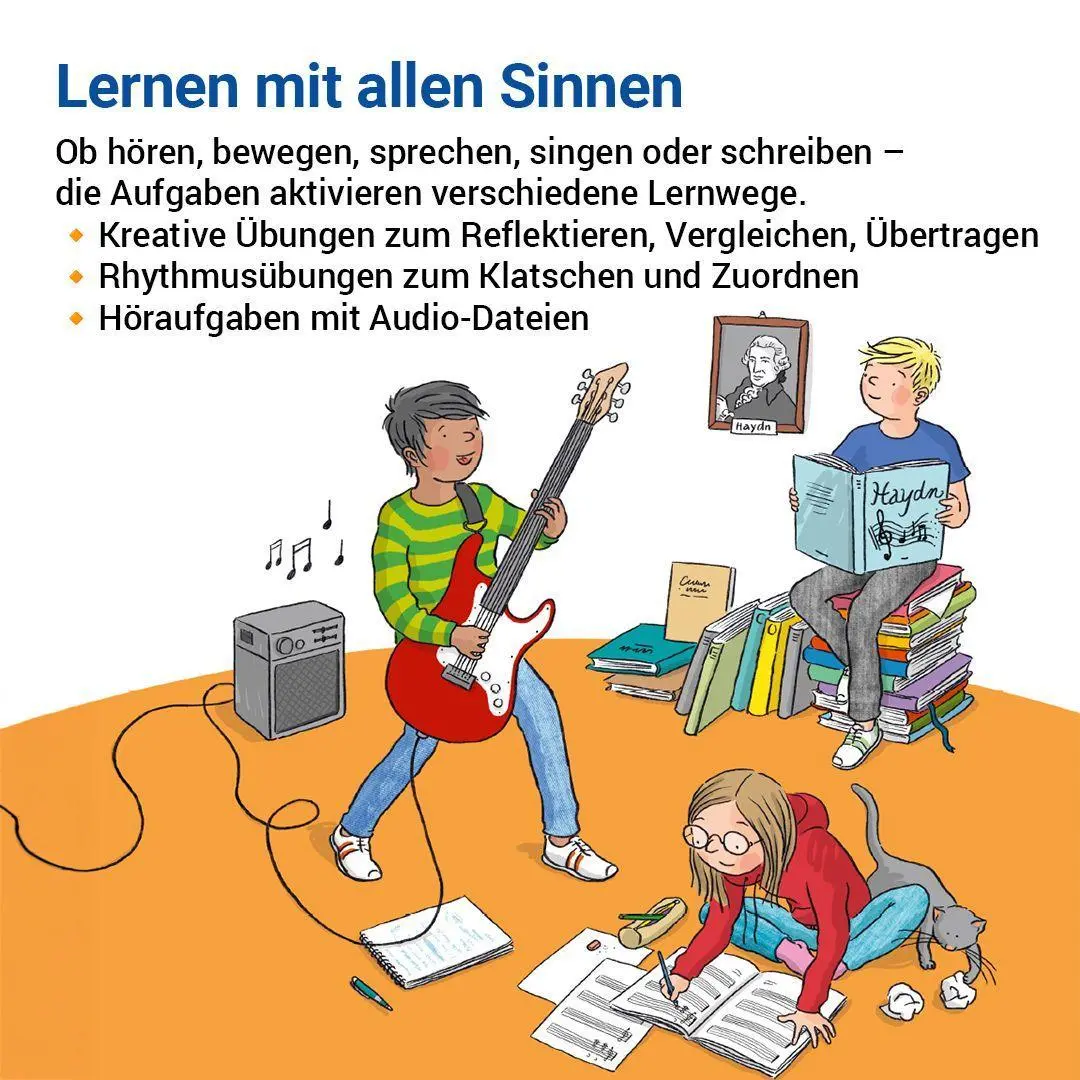 Bild: 9783619572892 | Das Übungsheft Musik 5/6 | Noten, Instrumente, Komponisten | Junge