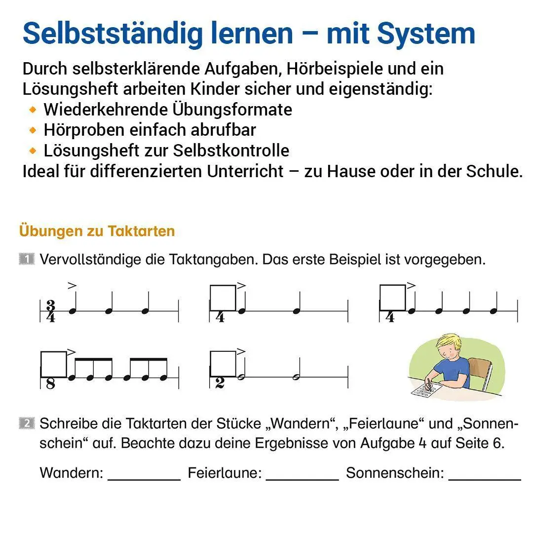 Bild: 9783619572892 | Das Übungsheft Musik 5/6 | Noten, Instrumente, Komponisten | Junge