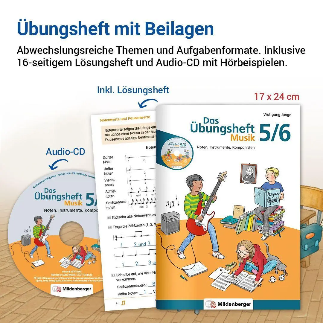 Bild: 9783619572892 | Das Übungsheft Musik 5/6 | Noten, Instrumente, Komponisten | Junge