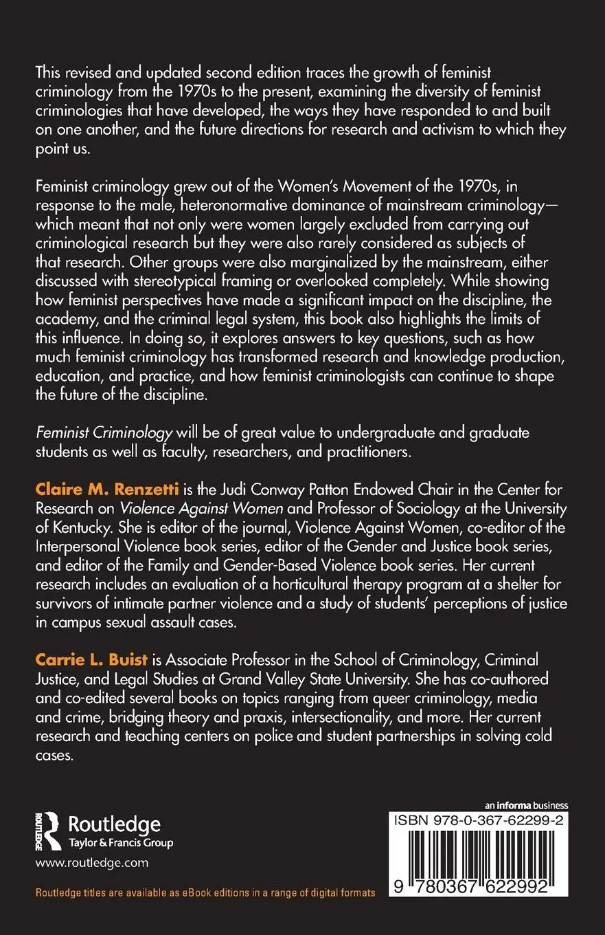Rückseite: 9780367622992 | Feminist Criminology | Claire M. Renzetti (u. a.) | Taschenbuch | 2025