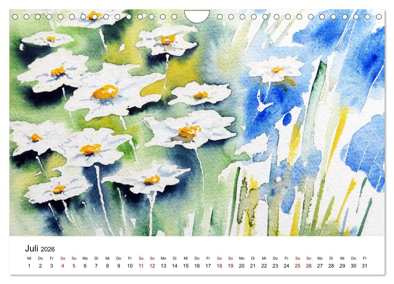 Bild: 9783457892992 | Blütenduft Aquarelle (Wandkalender 2026 DIN A4 quer), CALVENDO...