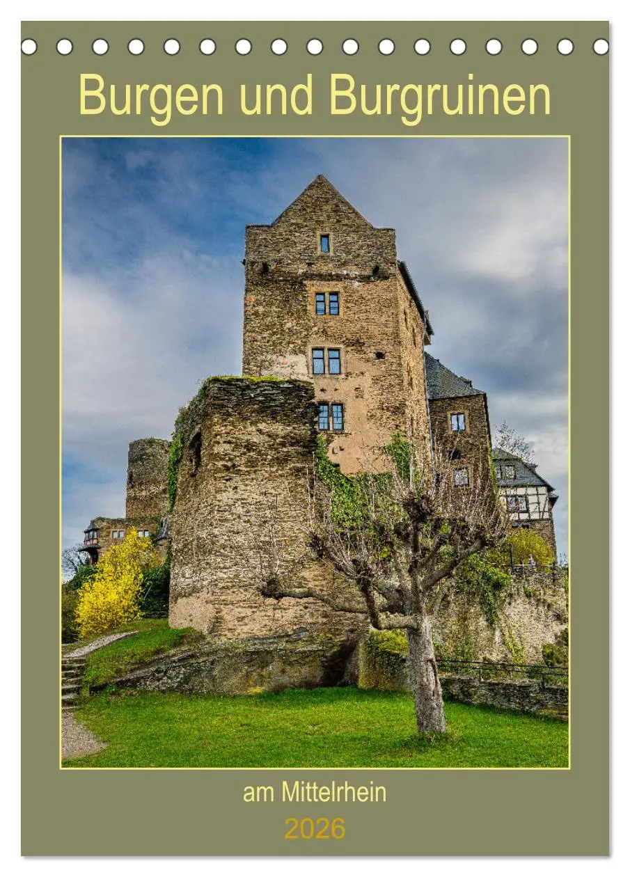 Cover: 9783516432992 | Burgen und Burgruinen am Mittelrhein (Tischkalender 2026 DIN A5...