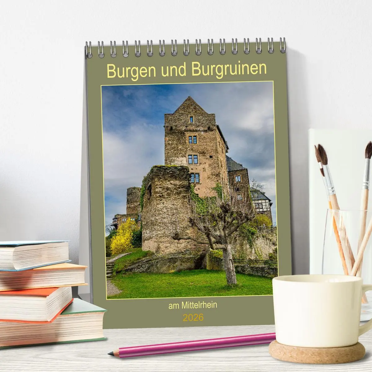 Bild: 9783516432992 | Burgen und Burgruinen am Mittelrhein (Tischkalender 2026 DIN A5...