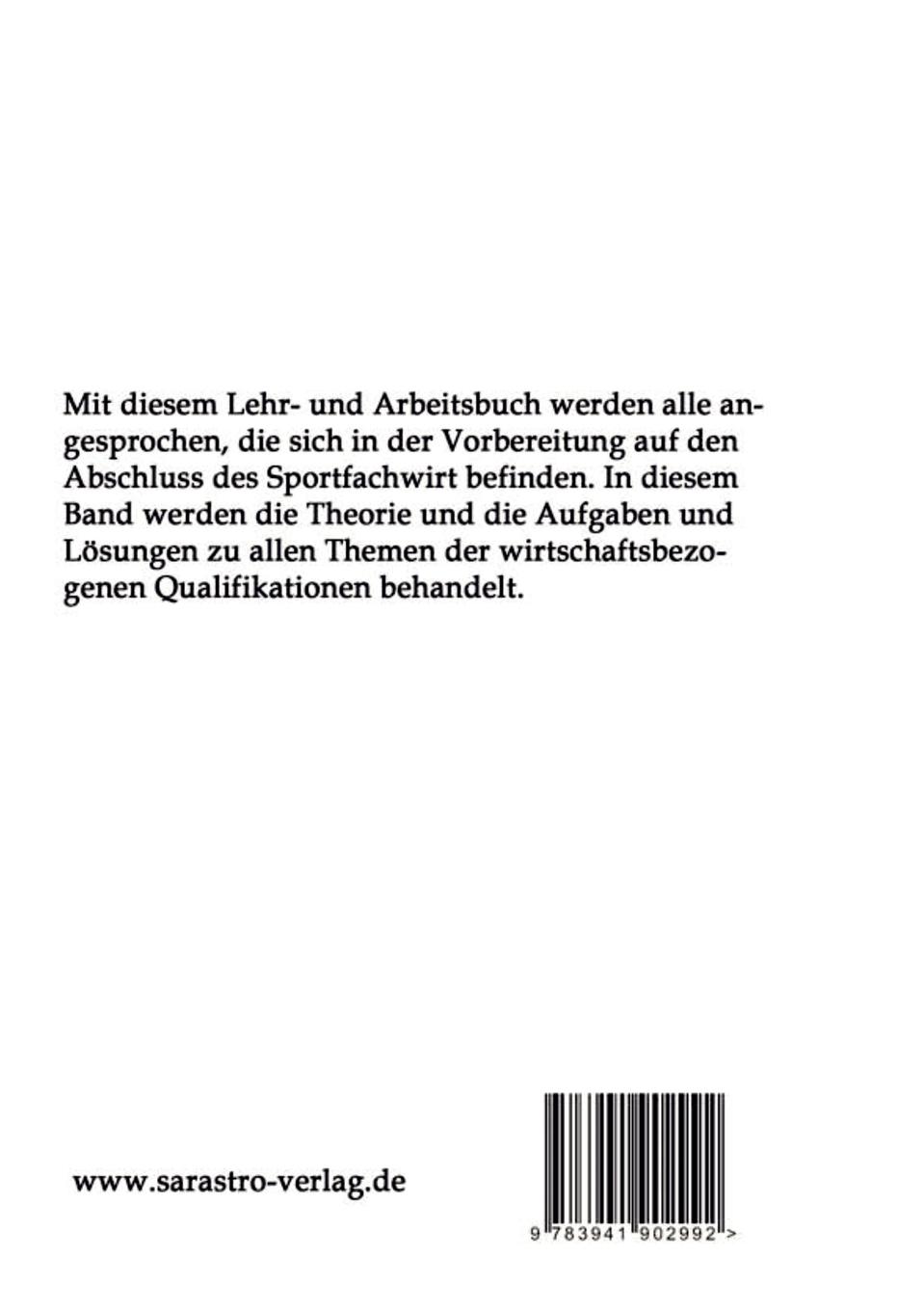Rückseite: 9783941902992 | Sportfachwirt - Das prüfungsrelevante Wissen | Teil 1 | Lais Systeme