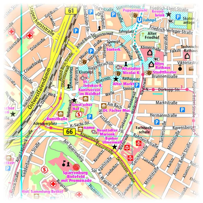 Bild: 9783961322992 | Publicpress Stadtplan Bielefeld 1:14.000 | (Land-)Karte | Deutsch