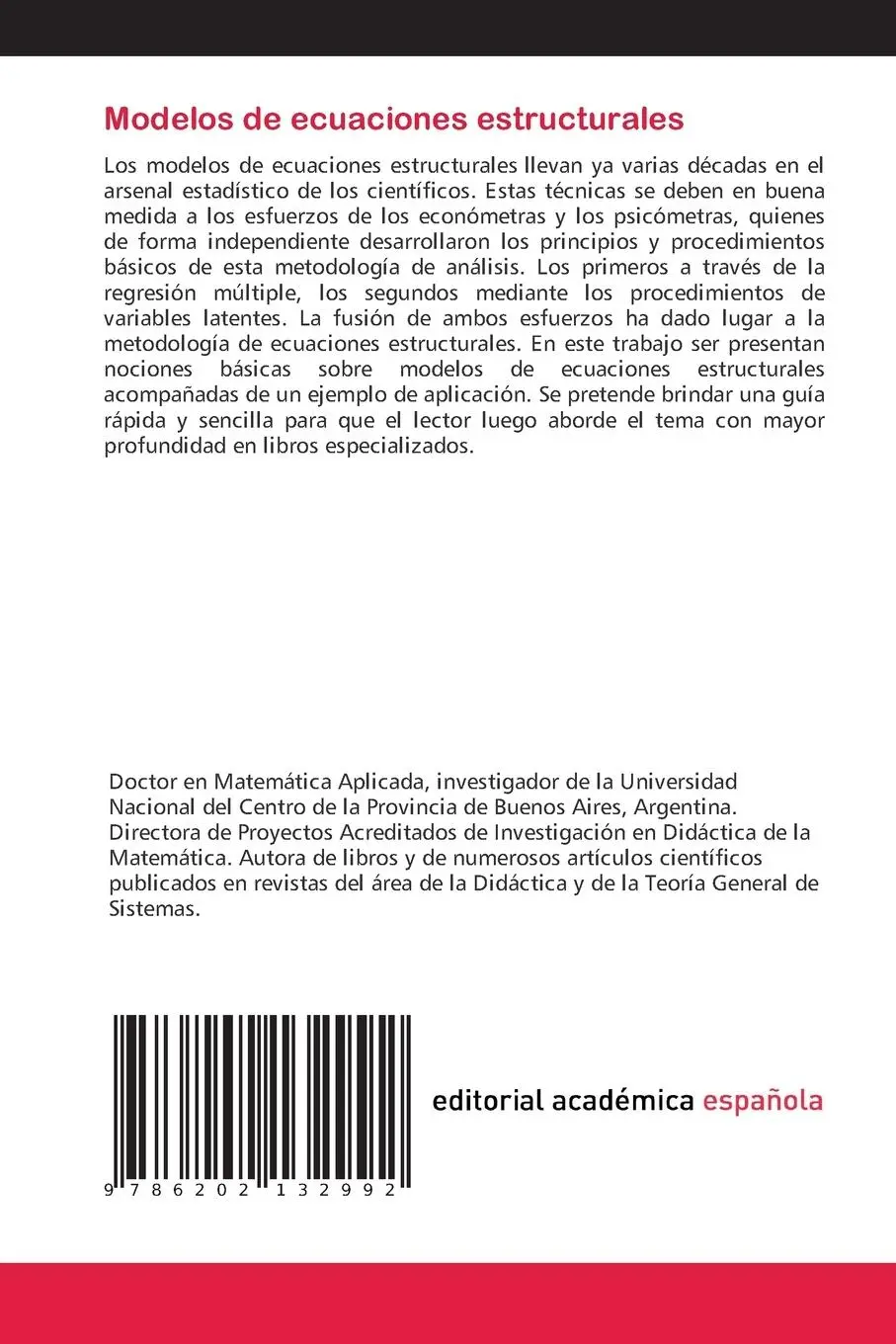 Rückseite: 9786202132992 | Modelos de ecuaciones estructurales | Nociones básicas | Vázquez