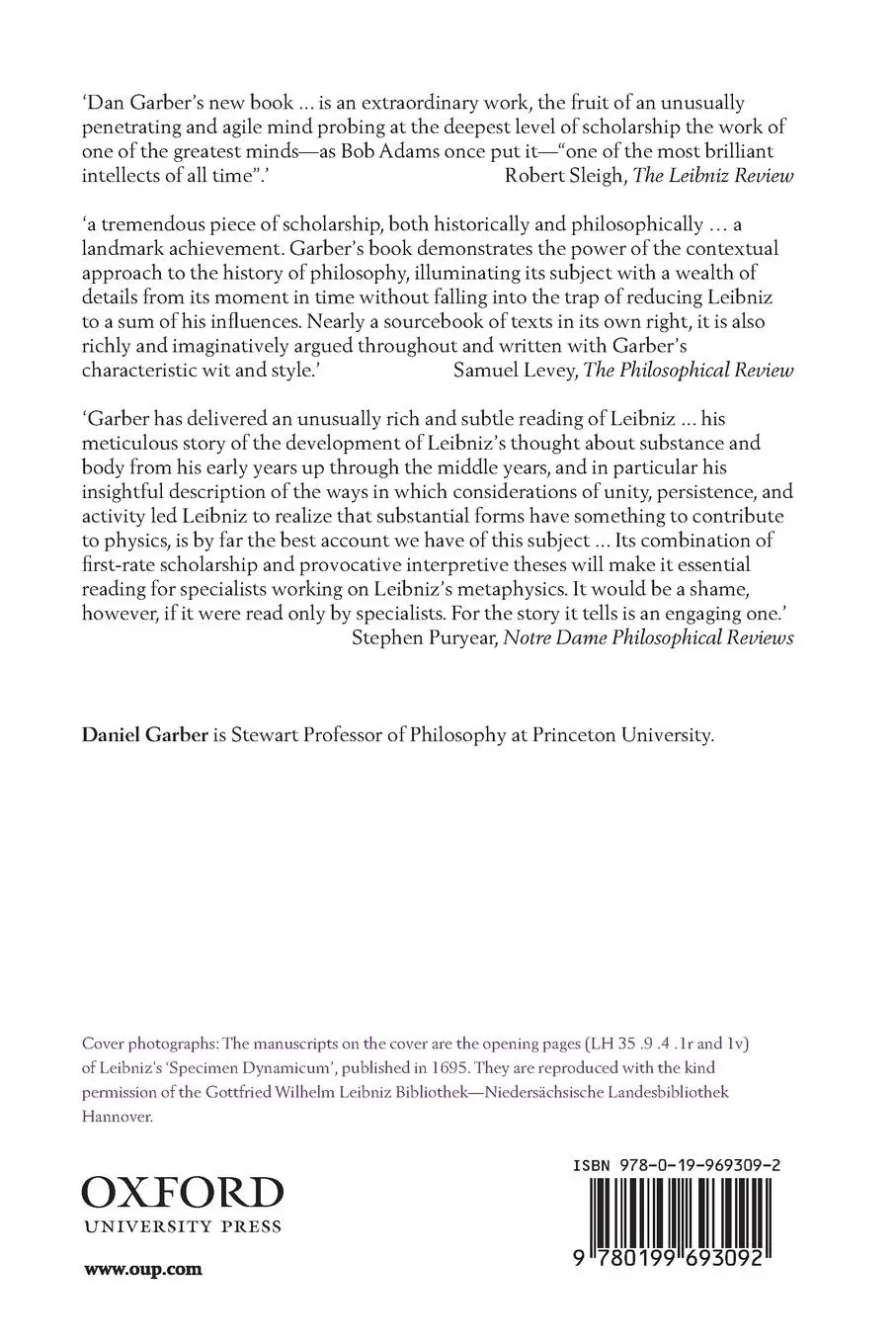 Rückseite: 9780199693092 | Leibniz | Body, Substance, Monad | Daniel Garber | Taschenbuch | 2011