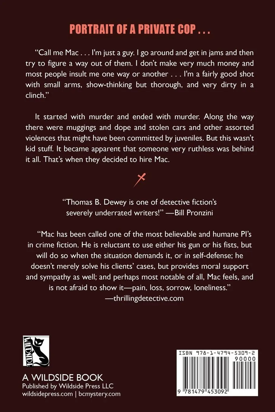 Rückseite: 9781479453092 | The Mean Streets | Mac #4 | Thomas B. Dewey | Taschenbuch | Englisch