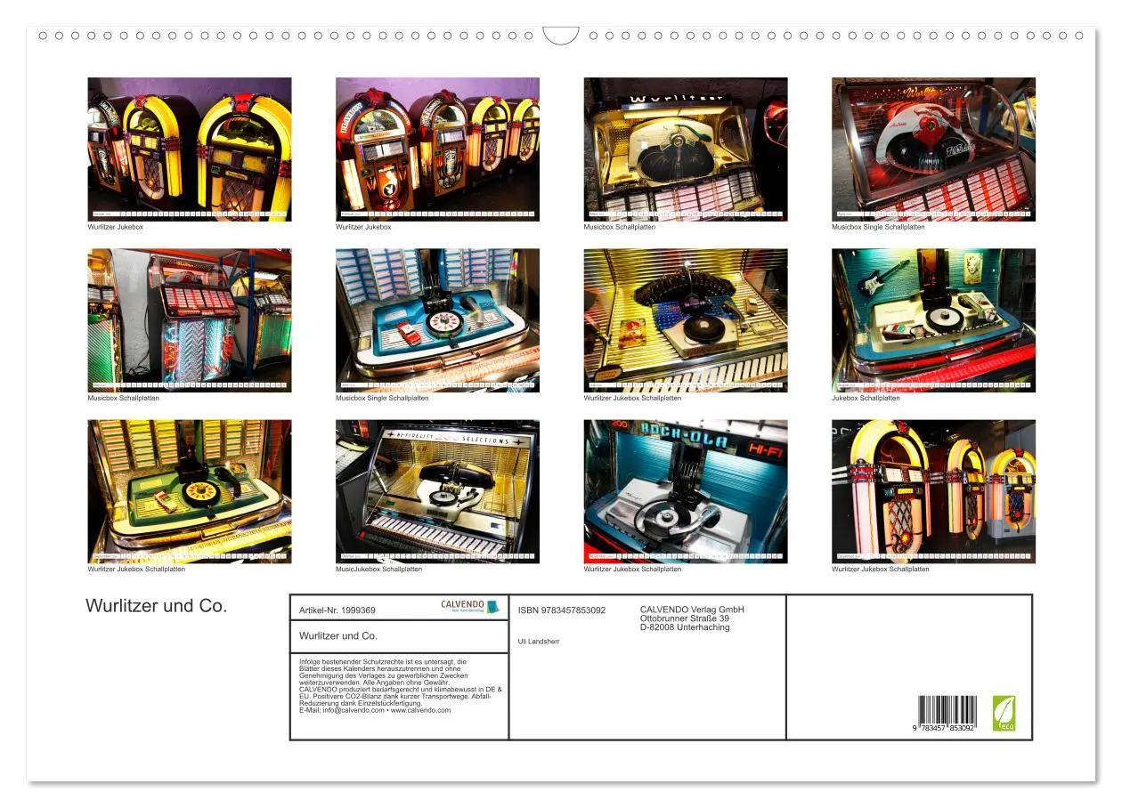 Bild: 9783457853092 | Wurlitzer und Co. (Wandkalender 2026 DIN A2 quer), CALVENDO...