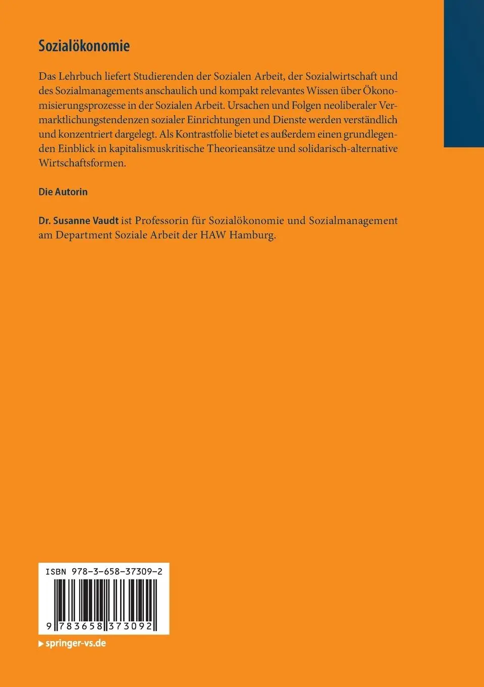 Rückseite: 9783658373092 | Sozialökonomie | Eine kritische Einführung | Susanne Vaudt | Buch