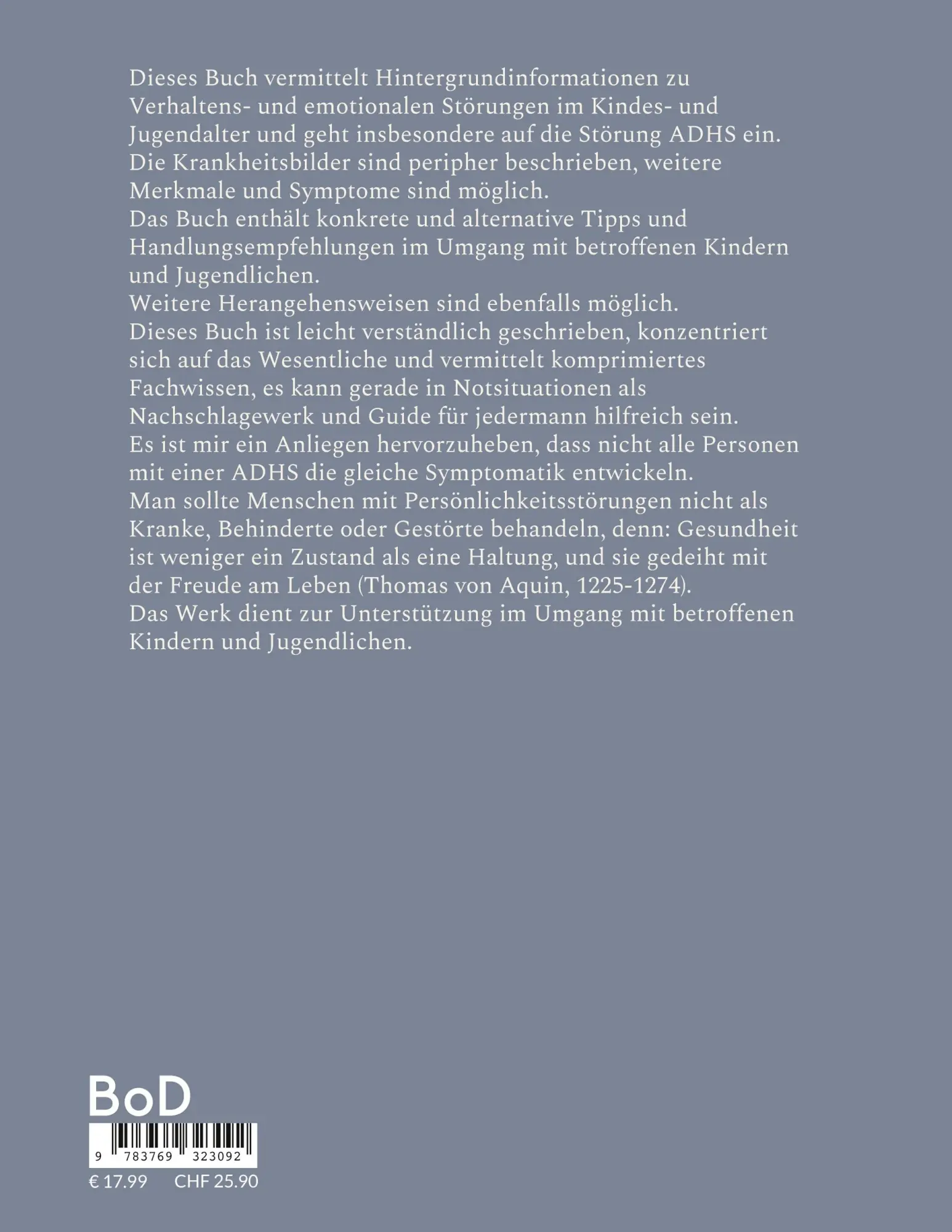 Rückseite: 9783769323092 | ADHS | Barbara Beck | Buch | 50 S. | Deutsch | 2024
