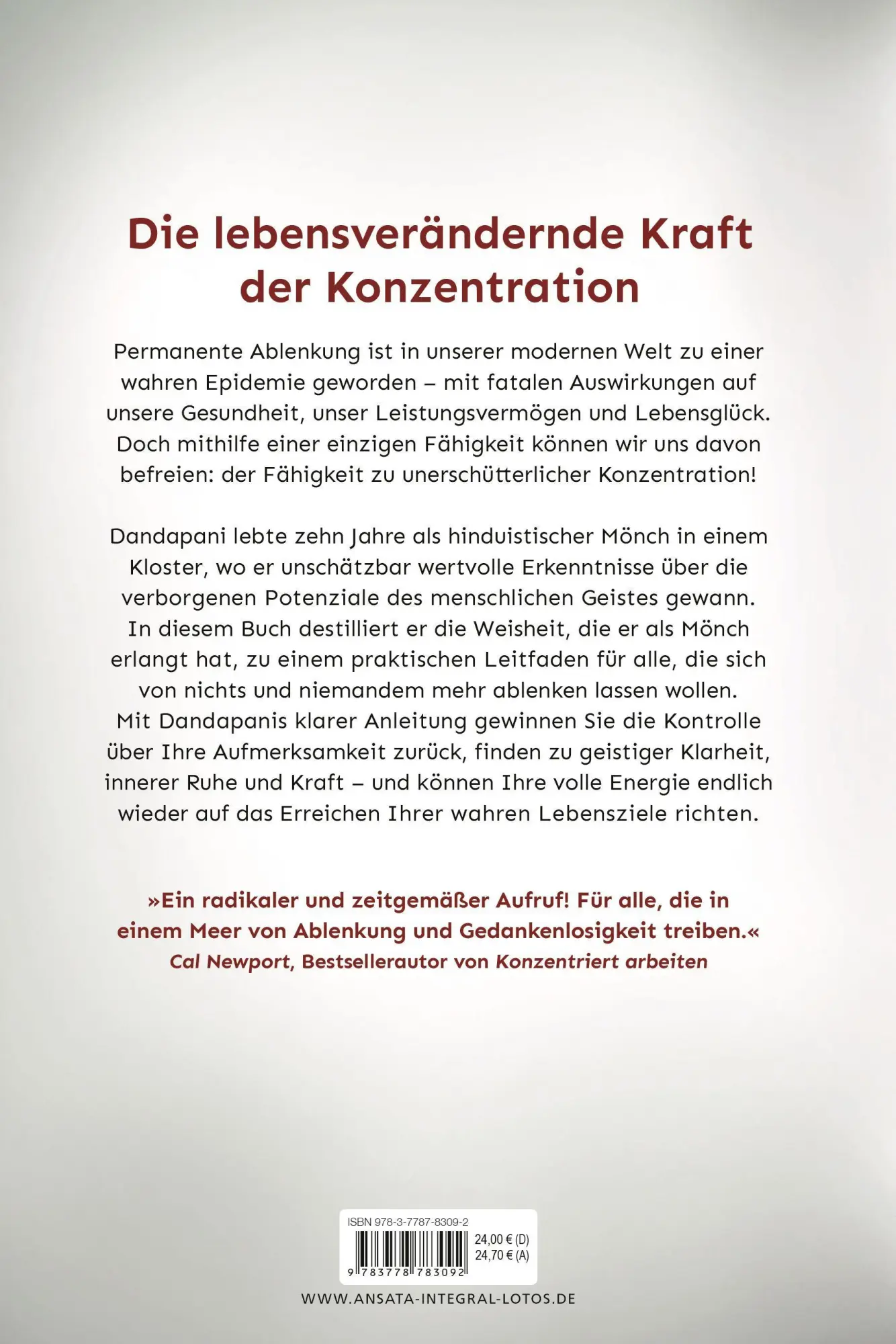 Bild: 9783778783092 | Fokus. Die Kraft der Konzentration | Dandapani | Buch | 352 S. | 2023