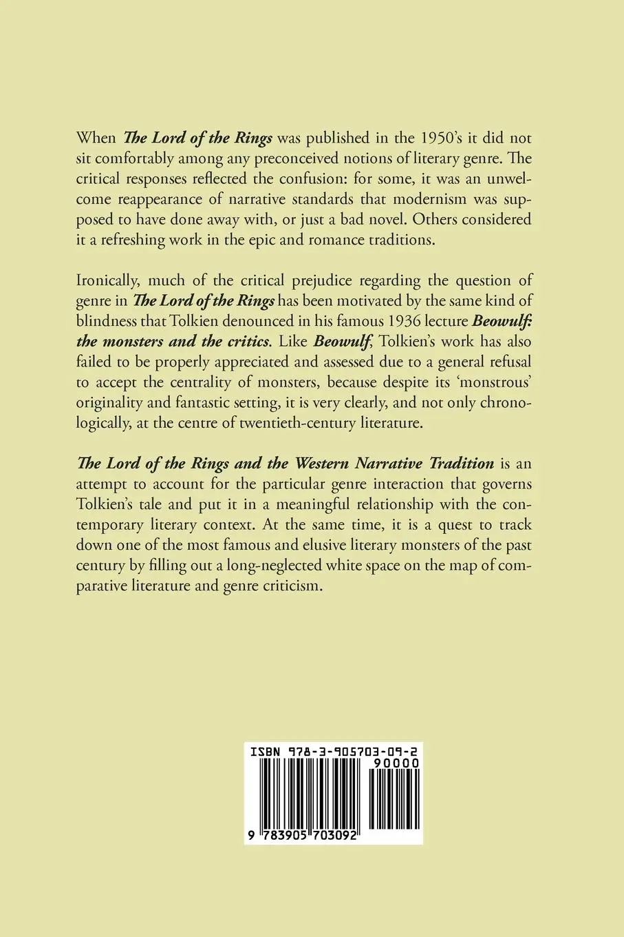 Rückseite: 9783905703092 | The Lord of the Rings and the Western Narrative Tradition | Simonson