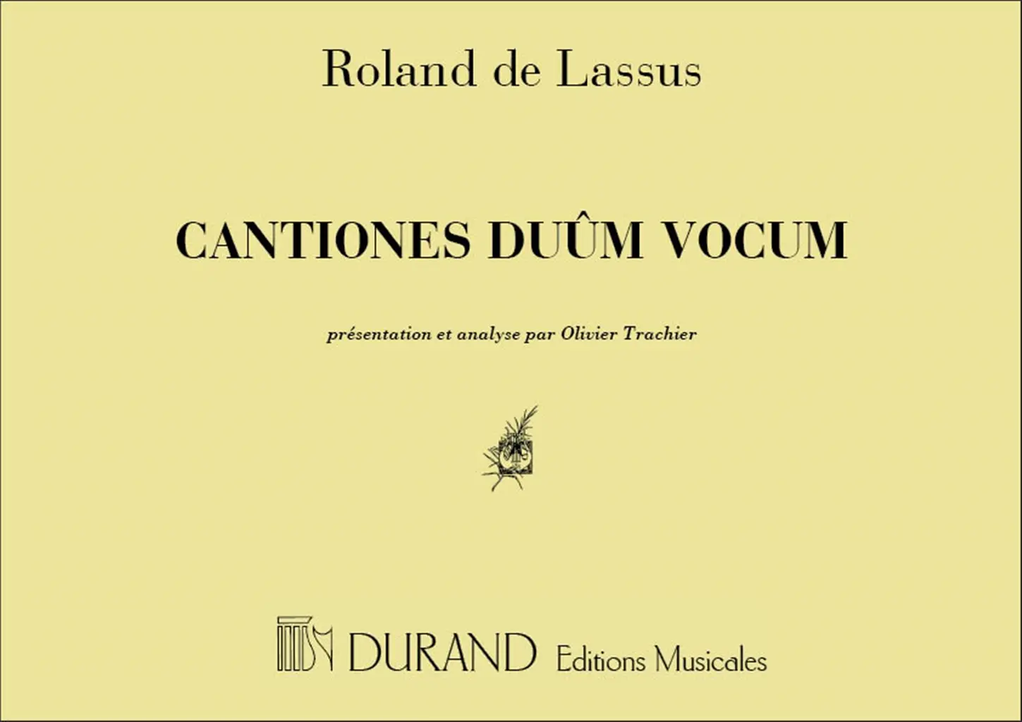 Cover: 9790044073092 | Cantiones Duum Vocum Presentation Et Analyse | par Olivier Trachier
