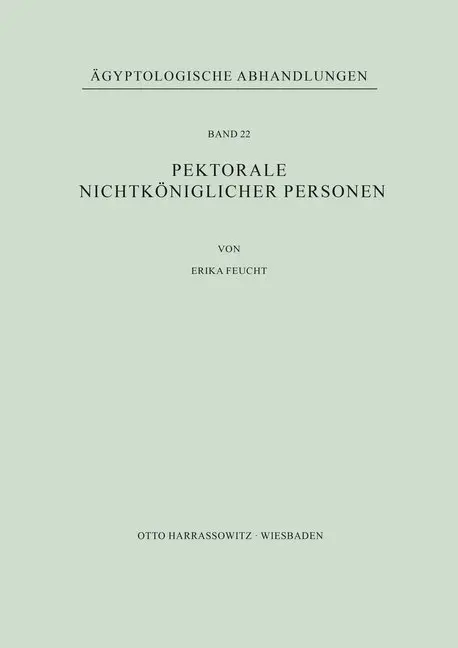 Cover: 9783447013192 | Pektorale nichtköniglicher Personen | Erika Feucht | Taschenbuch